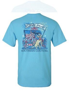Southern Couture Light Blue 'Liberty For All' Graphic Tee